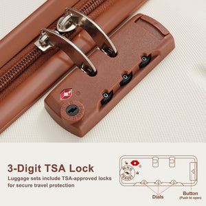 English Elm Premium Abs Hardshell 3 Piece Suitcase Set with Tsa Locks and Spinner Wheels Ivory N726P296022O