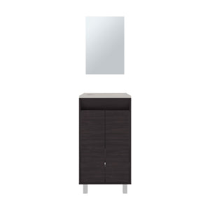 English Elm Brady Mirror Bathroom Vanity Cabinet with Bolonia Mirror, Drawer & Open Shelf, Black MDF Elegance B070P337129