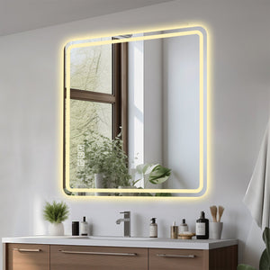 English Elm 36*36in LED Bathroom Mirror with Anti-Explosion Glass, Rust-Resistant, Smart Touch Defogging Lightability W2709P243340