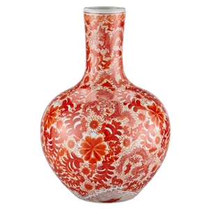 Biarritz Coral Fern Long Neck Vase