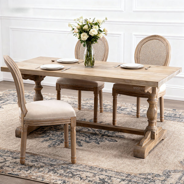 English Elm French Country Barstools Solid Wood Cabriole Legs Upholstered Cushion Set of 2 W1622P411782