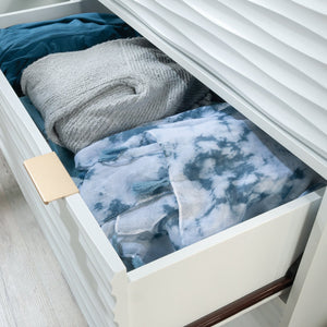 English Elm 4-Drawer Chest In Sleek White Finish With Gold-Tone Accents – Stylish Storage For Any Room! B356P402713