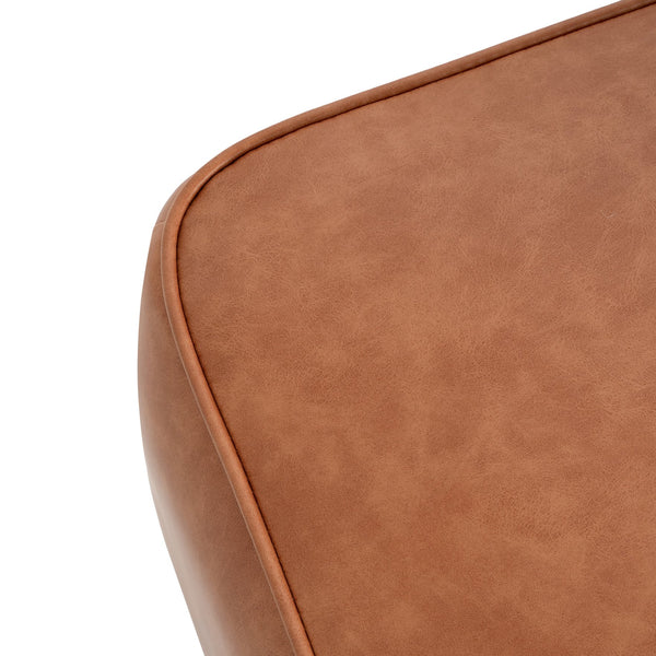 English Elm Upholstered Square Pu Leather Ottoman with Foam Seating for Modern Living Rooms N757P414086T