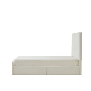 English Elm Lucas Tall Headboard Upholstered Bed - 52” Elegant Coconut Micro Suede – No Box Spring Needed & Easy Setup! B083P373030