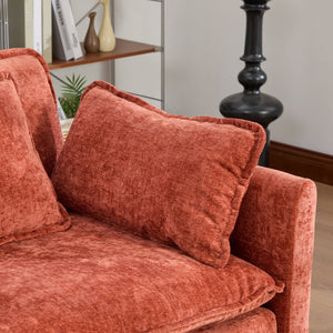 English Elm Cloud Loveseat Modern Sectional with Chenille Upholstery for a Cozy Living Space Orange W1143S00059