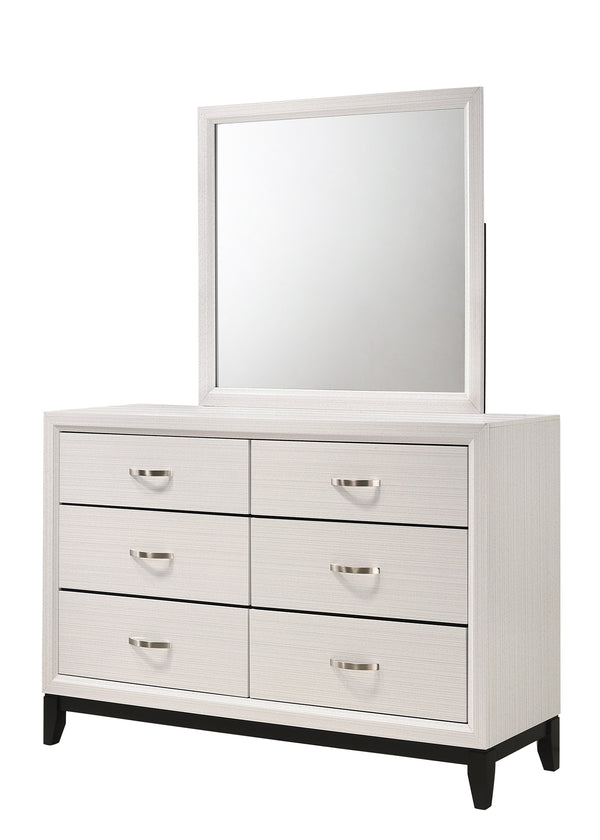 English Elm 1pc Modern 4-Drawer Tall Storage Chest in Mist Finish — Sleek Bedroom Organizer with Spacious Drawers White 61 L x 19 W x 36 H B2741P406736