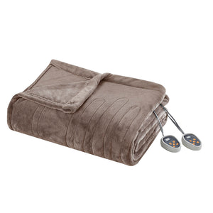 JLA Home Beautyrest - Blanket — Ultra-Soft Microlight Heated Throw with Secure Comfort Tech, 20 Temps, Auto Shut-Off, OEKO-TEX Certified (5-Year Warranty) 84 L x 80 W x 0.25H BR54-0518