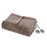 Beautyrest Heated Plush Casual Blanket BR54-0519 Mink