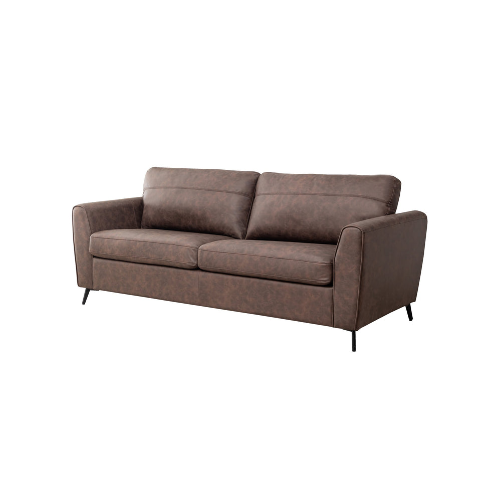 English Elm 2-Seater Convertible Sofa Bed - Stylish Faux Leather, Durable Wooden Frame, Space-Saving Comfort B347P409789