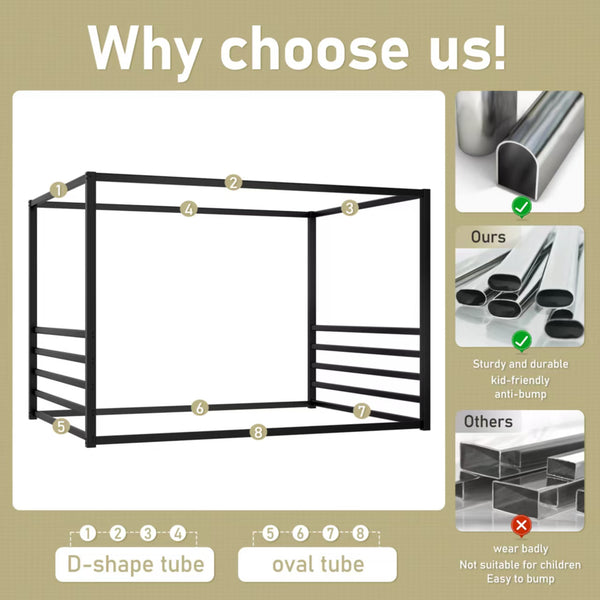 English Elm Queen Iron Frame Bed with High Fence-Style Guardrails, Modern Low-Profile Black Design, Sturdy Support W1858P282501