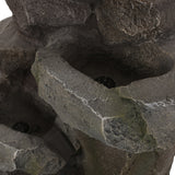 Christopher Knight Home® - Noble House - Candler Outdoor 4 Tier Rock Fountain, Stone Gray