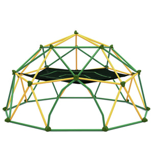 English Elm 12ft Geodesic Climbing Dome with Hammock Powder Coated Steel Backyard Play Structure N710P345629L