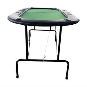 English Elm Ino Design Foldable 8 Player Poker Table with Cup Holders and Padded Vinyl Rails Green W2748P221627