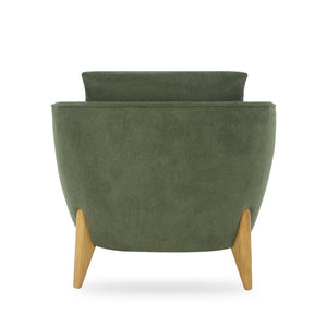 English Elm Accent Armchair Upholstered Low Profile Reading Chair with Lumbar Pillow Modern Living Room Seat Green W2308P462509