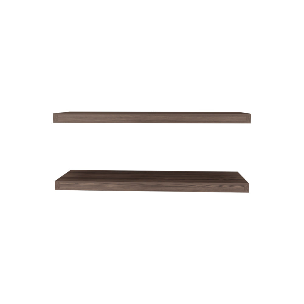 English Elm Floating Shelf Dallas Set of 2 Dark Walnut 32" Engineered Wood Floating Shelves Modern Wall Storage B092P238751