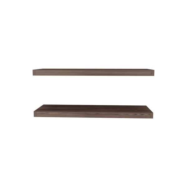 English Elm Floating Shelf Dallas Set of 2 Dark Walnut 32" Engineered Wood Floating Shelves Modern Wall Storage B092P238751