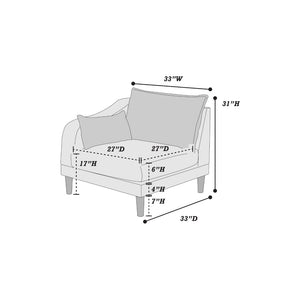 English Elm Modern 6-Piece Modular Sectional Set - Configurable U-Shaped Couch With Armless Chairs & Ottoman B011S01574-GIGA