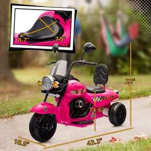 English Elm Qaba Kids 6v Electric Chopper Ride on Three Wheel Motorbike with Lights and Music Pink W2225P249814