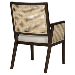 English Elm Natural Rattan Woven Armchair Set Rubberwood Farmhouse Coastal Dining Seating Pair Beige,Dark Brown,Natural N776P385750D