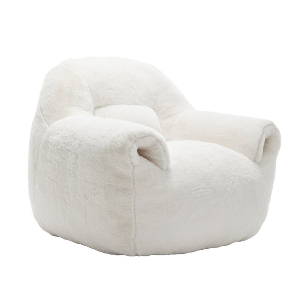 English Elm Bean Bag Chair - Plush Faux Fur Sofa With Back Support, Lightweight & Stylish Seating For All Ages W2200P326887