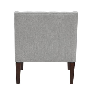 English Elm Contemporary Button-Tufted Accent Chair with Plush Fabric, Curved Arms and Solid Wood Legs for Living Gray 26.5 L x 28.5 W x 22.5 H B011P281837