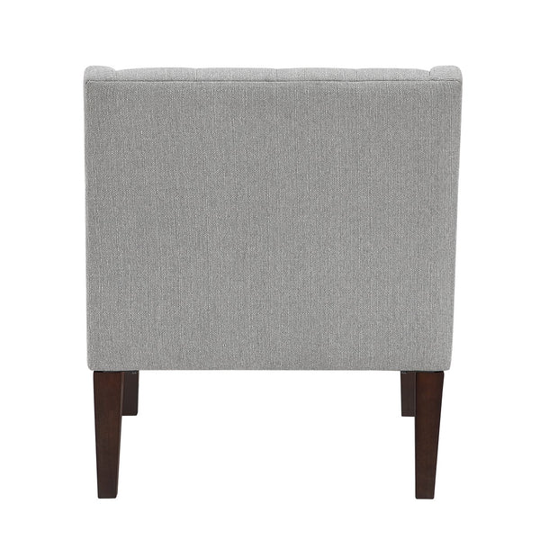 English Elm Contemporary Button-Tufted Accent Chair with Plush Fabric, Curved Arms and Solid Wood Legs for Living Gray 26.5 L x 28.5 W x 22.5 H B011P281837