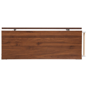 English Elm K&K 53" Farmhouse Kitchen Island with Drop Leaf, Tempered Glass Doors, Power Outlet, Rolling Cart White N707P263637W