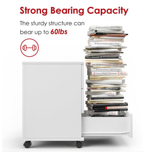 English Elm 3-drawer Rolling Wood File Cabinet with Locking Casters for Home Office Under Desk T3623P434196