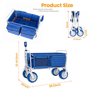 English Elm Beach Wagon Heavy Duty Folding Cart with 500lb Capacity and All Terrain Pvc Wheels W2932P412003
