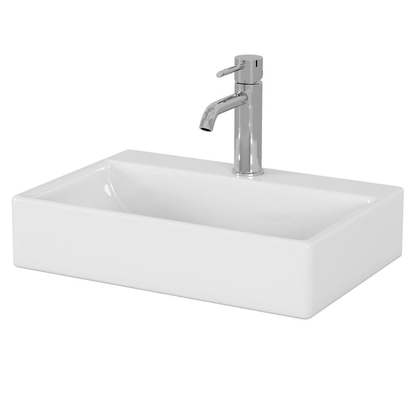 English Elm 20.6" Square Ceramic Vessel Sink Above Counter Basin for Contemporary Bathrooms W3151P266234