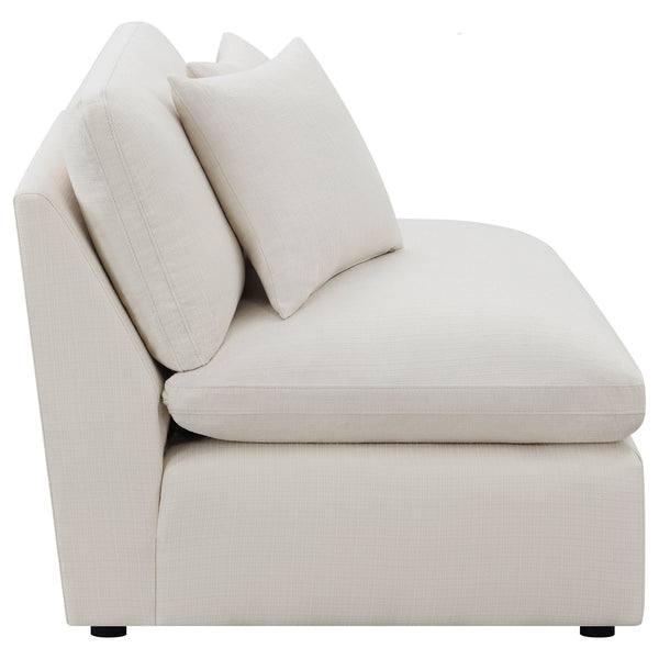 English Elm Greeley Ivory Upholstered Armless Chair — Plush Deep Cushions, Tailored Topstitching, Modern Modular Accent Seat B062P378400