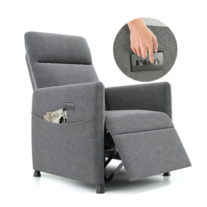 English Elm Electric Velvet Recliner Chair with Power Lift, High-Density Foam, Footrest & Space-Saving Grey Comfort W3659P335425