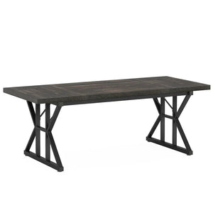 English Elm Woodgrain Walnut Look Bar Height Table with Hexagonal Base for Home Loft Dining T3971P451262