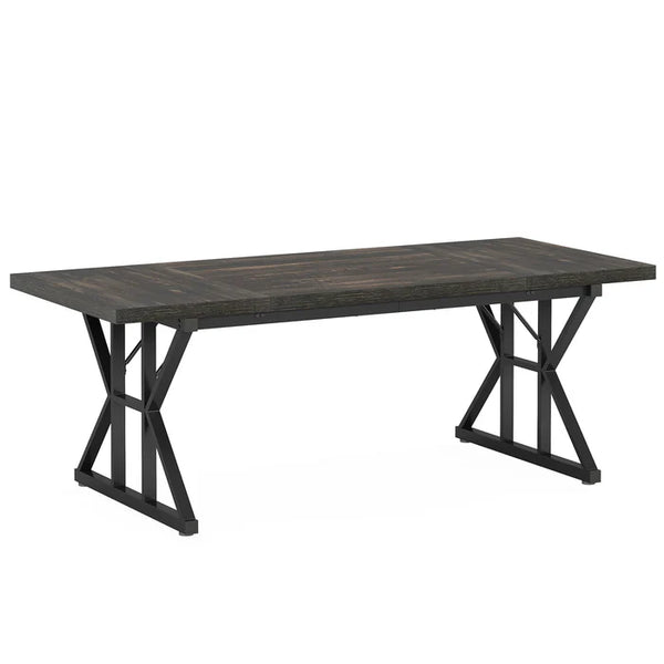 English Elm Woodgrain Walnut Look Bar Height Table with Hexagonal Base for Home Loft Dining T3971P451262