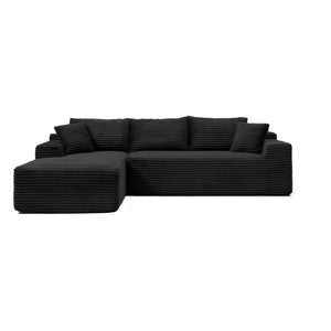 English Elm 105'' Modular Cloud Sectional in Corduroy Deep Seat L-shape Sofa for Living Room W1117S00382