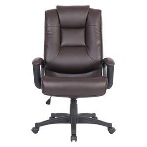 OSP Home Furnishings High Back Bonded Leather Office Chair with Lumbar Support and Ergonomic Padded Seat Espresso EC5162-EC1