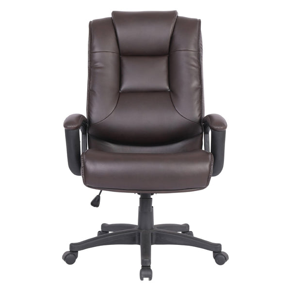 OSP Home Furnishings High Back Bonded Leather Office Chair with Lumbar Support and Ergonomic Padded Seat Espresso EC5162-EC1