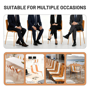 English Elm Holiday Stackable Polypropylene Side Chair Set of Four for Indoor Outdoor Dining Beige,Tropical Orange,White W3450P447383
