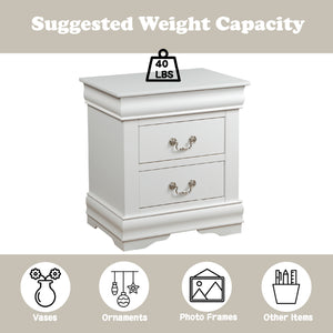 English Elm Louis Philippe Elegant White 2-Piece Bedroom Set - Eastern King Sleigh Bed & Nightstand Combo B2726S00166