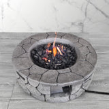 English Elm 9'' H X 28'' W Fiber Reinforced Concrete Outdoor Fire Pit