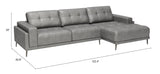 Bliss RAF Chaise Sectional Gray 110372 Zuo Modern