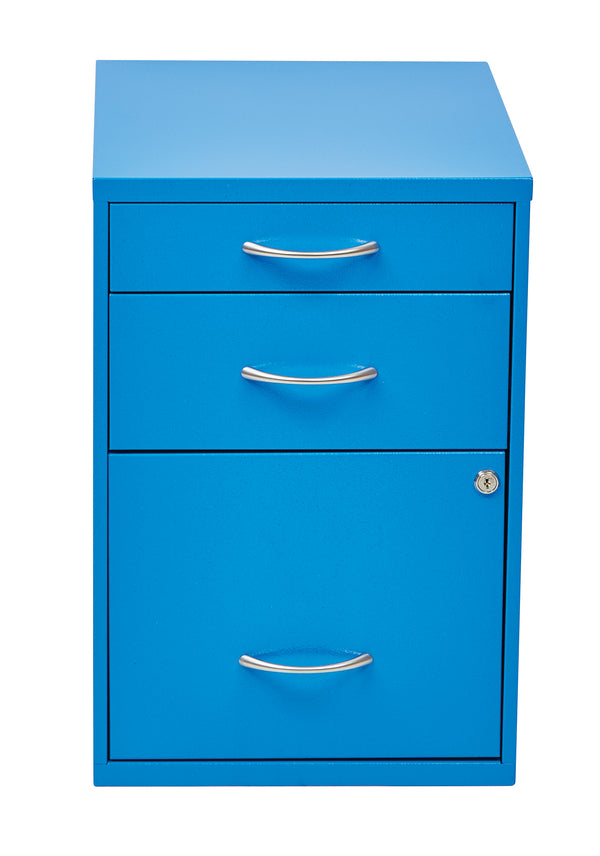 OSP Home Furnishings 22" Pencil, Box, File Cabinet Blue