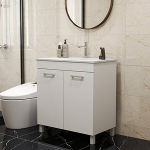 English Elm 32-Inch Floor-Mounted Bathroom Vanity With Sink Combo - Elegant Design, Soft-Close Doors, Adjustable Feet W3151S00031