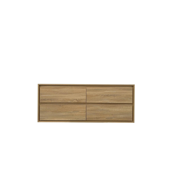 English Elm 60"w Floating Double Sink Vanity White Stone Top Soft Close Drawers Bathroom T3785S00019