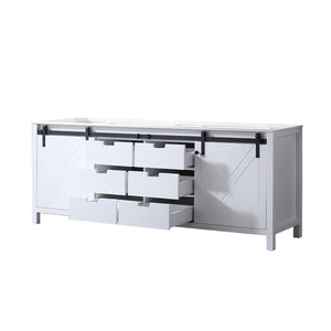 English Elm White Double Bath Vanity 84" W – Elegant Storage Solution With Soft-Close Drawers & Durable Design B2731P260076-GIGA