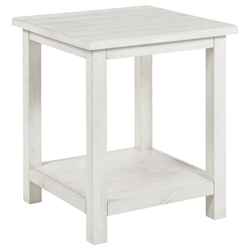 English Elm Castleton Farmhouse Pine End Table with Drawer and Open Shelf for Living Room B062P451670