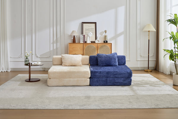 English Elm Compression Sofa Bed - Versatile Chenille Floor Sofa With Modular Design For Living Room & Dorms W3723P345646