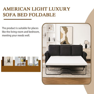 English Elm Sleeper Sofa Bed - Stylish 3-Seater Couch With Memory Foam Mattress, Perfect For Small Spaces & Guests W3696S00002-GIGA