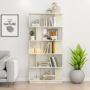 English Elm 31.5" Tall 5-tier Mdf Bookcase Slim Open Shelving Unit for Office Bedroom Living Room White W2899P444154