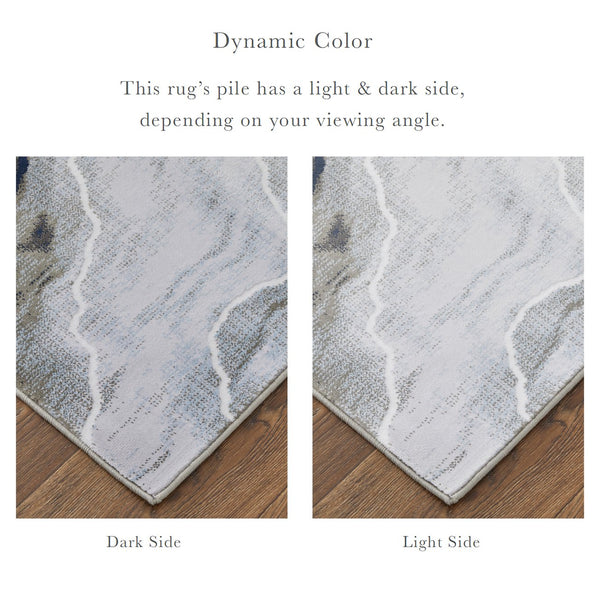 Feizy Rugs Gaspar Low Pile Abstract Rug - Stunning Watercolor Design, Fade And Stain Resistant For Busy Homes Taupe,Gray,Blue Polypropylene,Polyester 78739kufgryivyp18